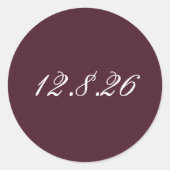 Sticker Rond Save the Date Wedding Date Envelope Seals (Devant)