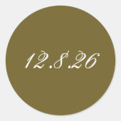 Sticker Rond Save the Date Wedding Date Envelope Seals (Devant)