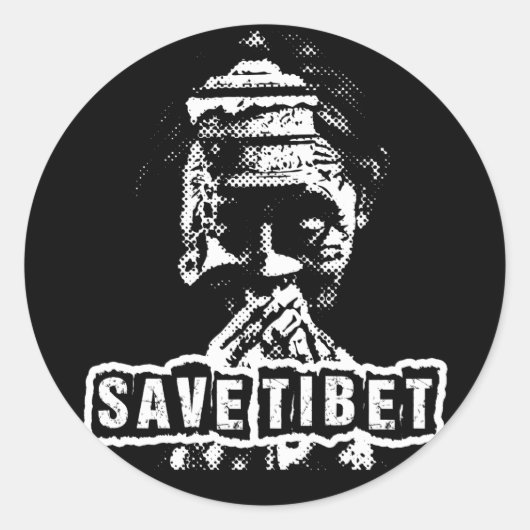 STICKER ROND SAVE TIBET~ ! TIBET GRATUIT ! (Devant)