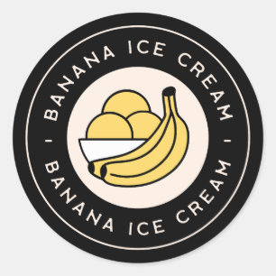 Sticker Rond Saveur de glace à la banane