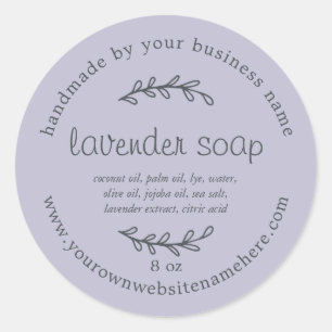 Sticker Rond Savon à la Lavande Artisanal Rustique Violet