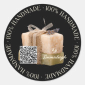 Sticker Rond Savon artisanal avec code QR (Devant)