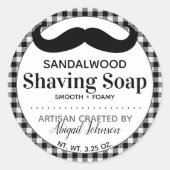 Sticker Rond Savon artisanal de rasage artisanal Lumberjack Pla (Devant)