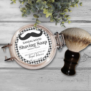 Sticker Rond Savon artisanal de rasage artisanal Lumberjack Pla