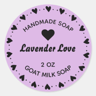 Sticker Rond Savon Artisanal Rustique Campagne Couronne de Coeu