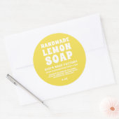 Sticker Rond Savon de citron fabriqué à la main moderne illumin (Enveloppe)