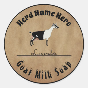 Sticker Rond Savon de lait de chèvre alpin personnalisé