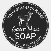 Sticker Rond Savon de lait de chèvre fait main noir (Devant)