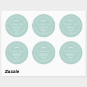 Sticker Rond Savon de lavande à main rustique bleu (Feuille)