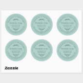Sticker Rond Savon de lavande à main rustique bleu (Feuille)
