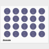 Sticker Rond Savon de lavande artisanale rustique bleu marine (Feuille)