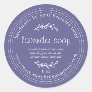 Sticker Rond Savon de lavande artisanale rustique Corsican Bleu
