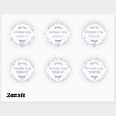 Sticker Rond Savon de lavande artisanale rustique Marine Bleu B (Feuille)