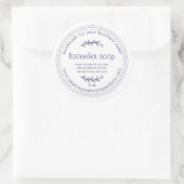 Sticker Rond Savon de lavande artisanale rustique Marine Bleu B (Sac)