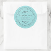 Sticker Rond Savon de Lavande fait main rustique bleu turquoise (Sac)