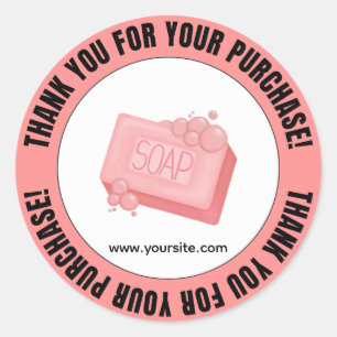 Sticker Rond Savon de remerciement pour votre achat