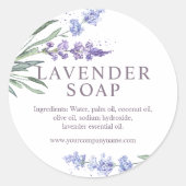 Sticker Rond Savon floral à lave-couleur (Devant)