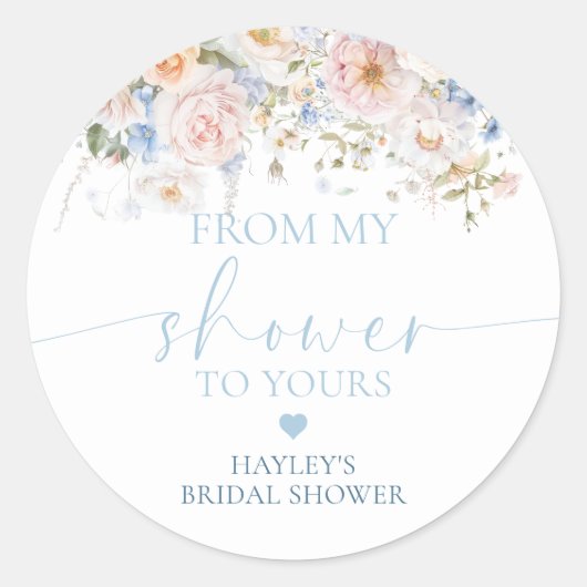 Sticker Rond Savon Hargrove Fleurs Bleues De Ma Salle de Bain À (Devant)