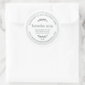 Sticker Rond Savon Lavande Rustique Faite À La Main Blanc (Sac)