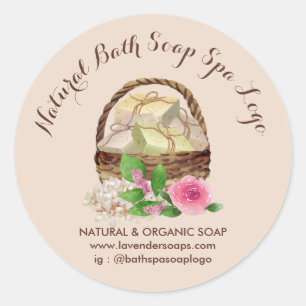Sticker Rond Savon Maker Bain Lavande Spa