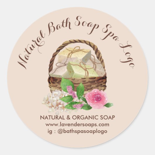 Sticker Rond Savon Maker Bain Lavande Spa (Devant)