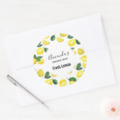 Sticker Rond Savon Motif de Fruit aux citrons jaunes (Enveloppe)