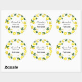 Sticker Rond Savon Motif de Fruit aux citrons jaunes (Feuille)