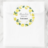 Sticker Rond Savon Motif de Fruit aux citrons jaunes (Sac)