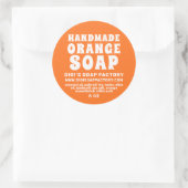 Sticker Rond Savon orange artisanal moderne (Sac)