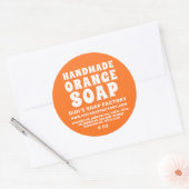 Sticker Rond Savon orange artisanal moderne (Enveloppe)