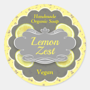 Sticker Rond Savon zesé au citron fait main