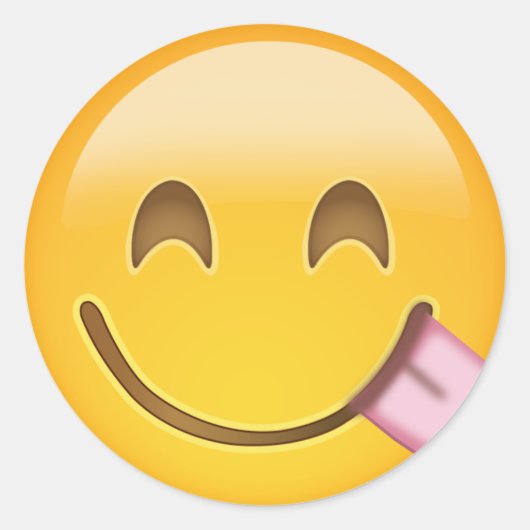 Sticker Rond Savourer le visage délicieux nourriture Emoji (Devant)