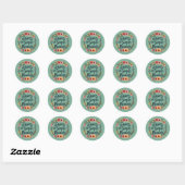 Sticker Rond Savourez les moments simples Citation florale Boho (Feuille)