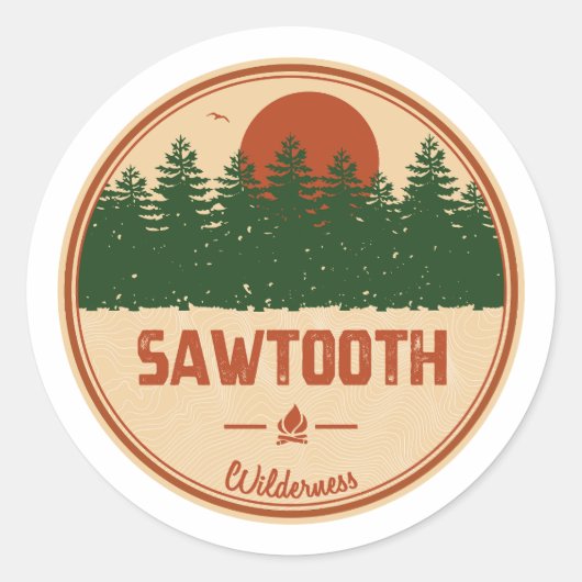 Sticker Rond Sawtooth Wilderness Idaho (Devant)