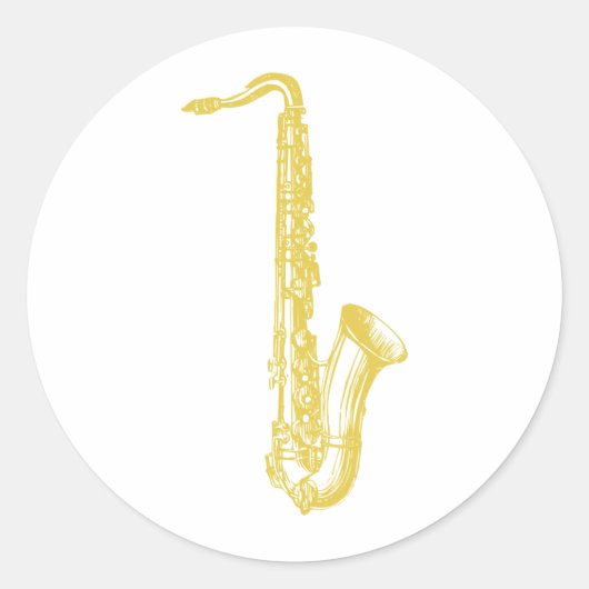 Sticker Rond Sax en cuivre (Devant)