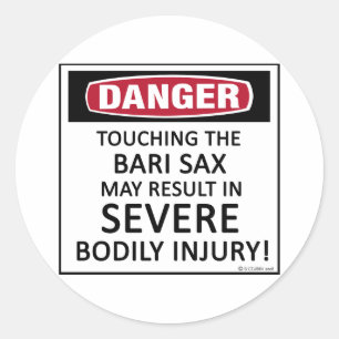 Sticker Rond Saxo de Bari de danger