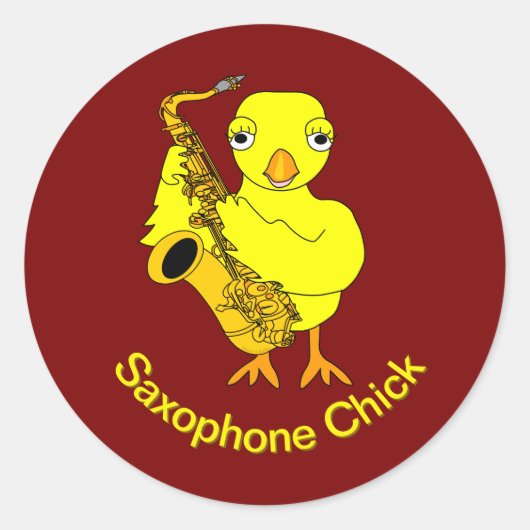 Sticker Rond Saxophone Chick (Devant)