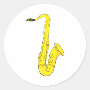 Sticker Rond Saxophone classique