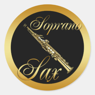 STICKER ROND SAXOPHONE DE SOPRANO