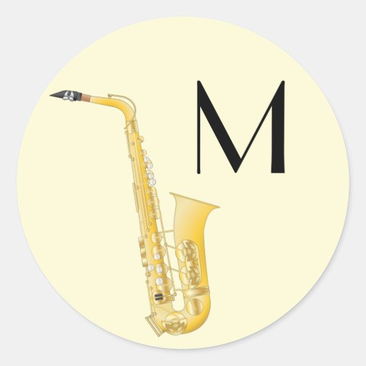 Sticker Rond Saxophone Musician Band Teacher (Devant)