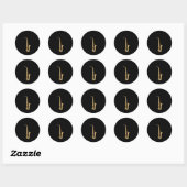 Sticker Rond Saxophone Musique Instrut Musique Geek (Feuille)