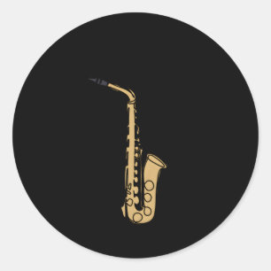 Sticker Rond Saxophone Musique Instrut Musique Geek