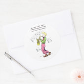 Sticker Rond Saxophone Player Music Citations de bande dessinée (Enveloppe)