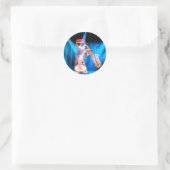 Sticker Rond Saxophoniste (Sac)