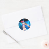 Sticker Rond Saxophoniste (Enveloppe)
