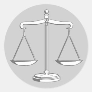 Sticker Rond Scales classiques de justice  Droit