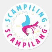 Sticker Rond Scampi fée (Devant)