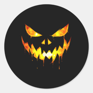 Sticker Rond Scandale Halloween garçons Face Citrouille Jack-o'