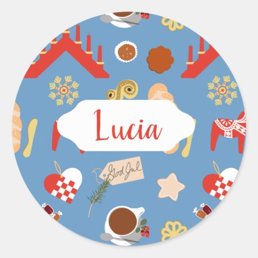 Sticker Rond Scandinavie/Suédoise Jul Conception de pâtisseries (Devant)