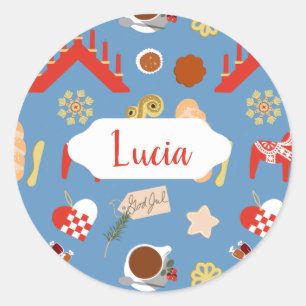Sticker Rond Scandinavie/Suédoise Jul Conception de pâtisseries